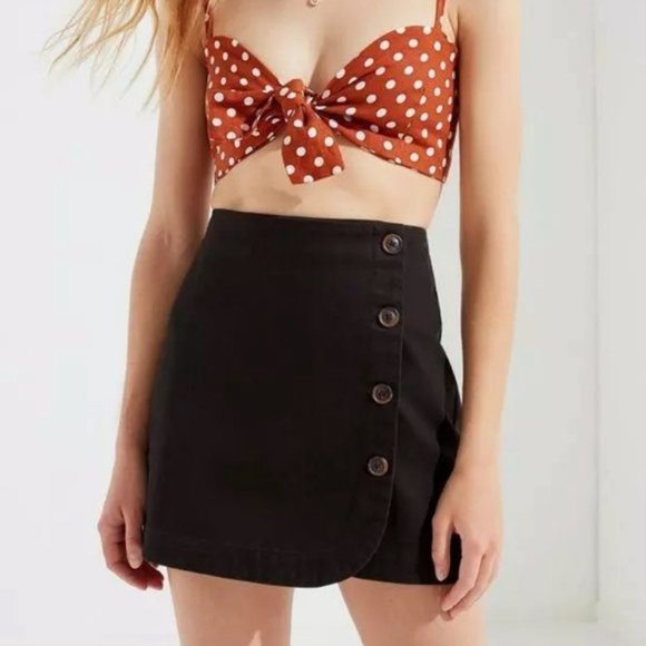 Urban Outfitters Dresses & Skirts - Urban Outfitters BDG Black Denim Button Up Skirt S
